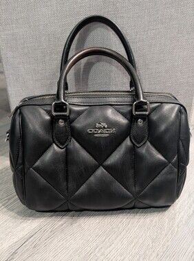 Coach Rowan Quilted Nappa Leather Satchel Black Style CJ610 Rare